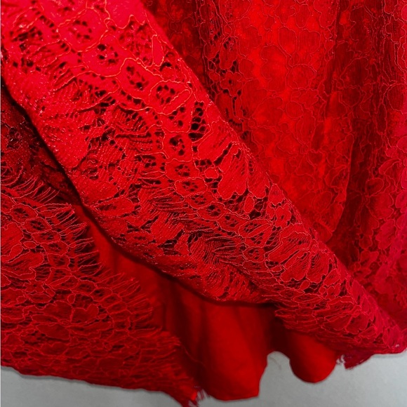 Eloquii Red A-Line Midi Dress with Bishop Sleeves - Picture 6 of 13